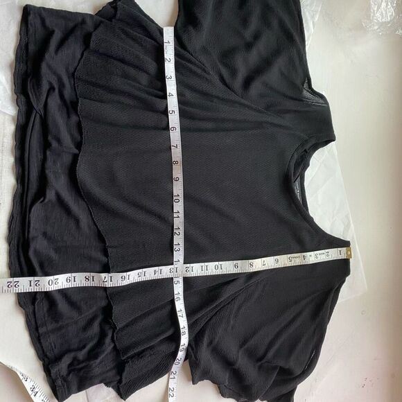 Lucky Brand Black layered Boxy Loose Fit Top Blouse Oversized Women’s XS - Picture 5 of 10
